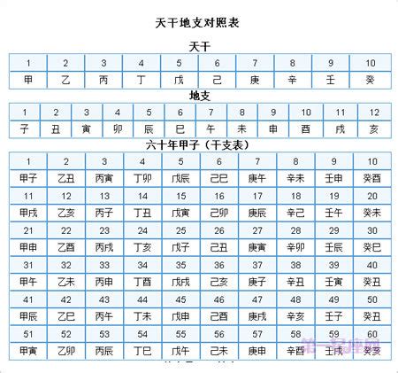 1989 天干地支|天干地支对照表